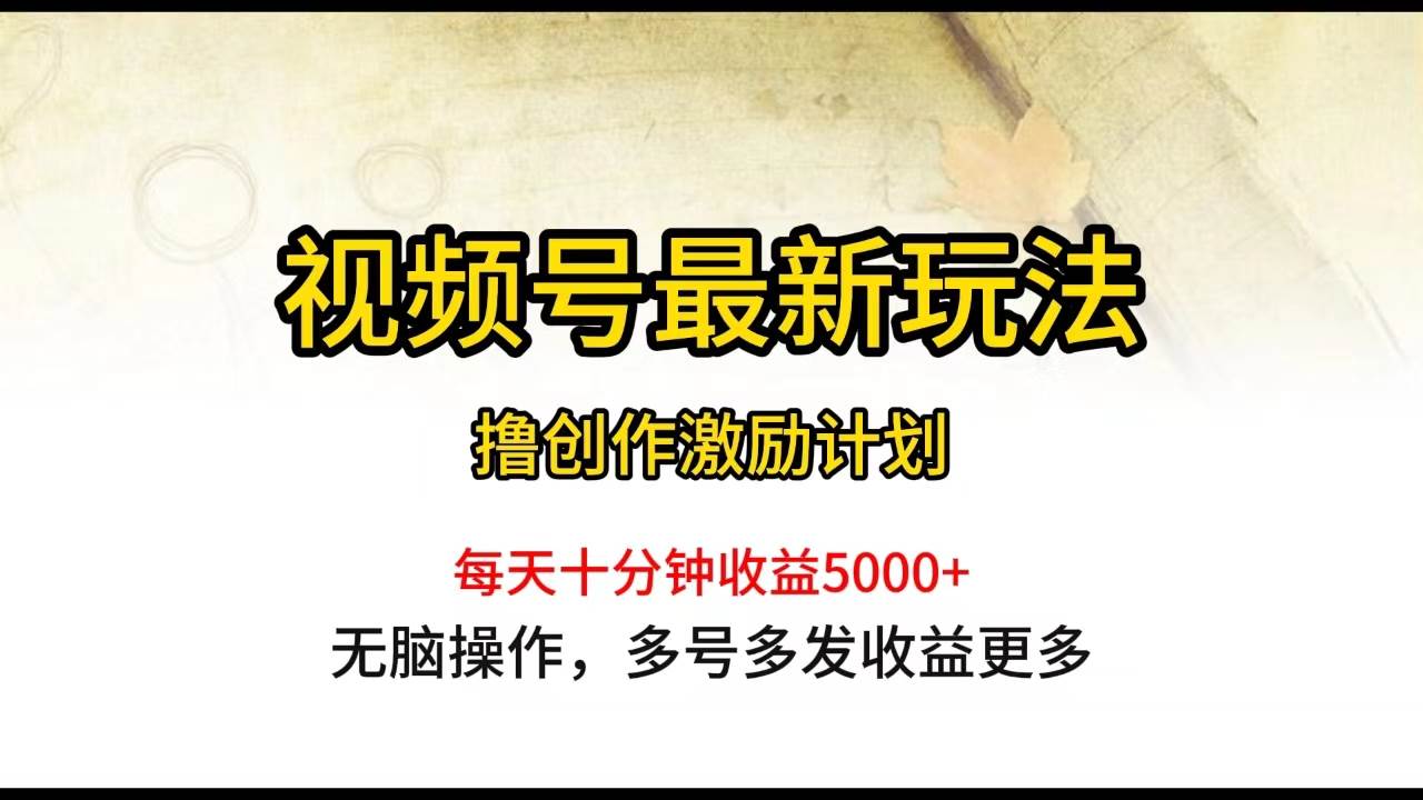 视频号最新玩法，每日一小时月入5000+ - 趣酷猫