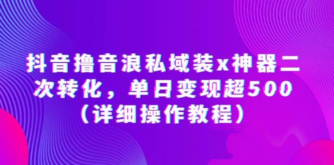 抖音撸音浪私域装x神器二次转化，单日变现超500（详细操作教程） - 趣酷猫