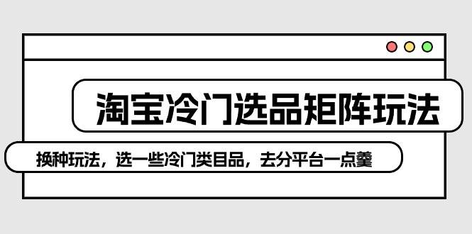 淘宝冷门选品矩阵玩法：换种玩法，选一些冷门类目品，去分平台一点羹 - 趣酷猫