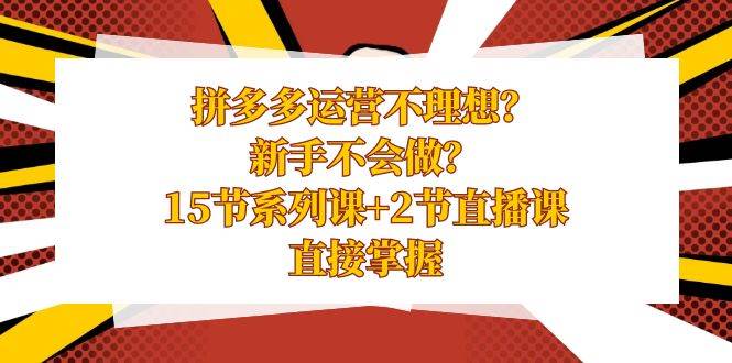 拼多多运营不理想？新手不会做？15节系列课+2节直播课，直接掌握 - 趣酷猫