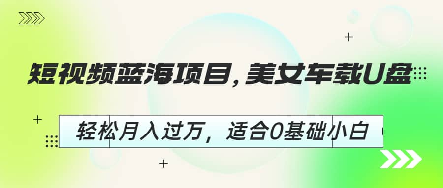 短视频蓝海项目，美女车载U盘，轻松月入过万，适合0基础小白 - 趣酷猫