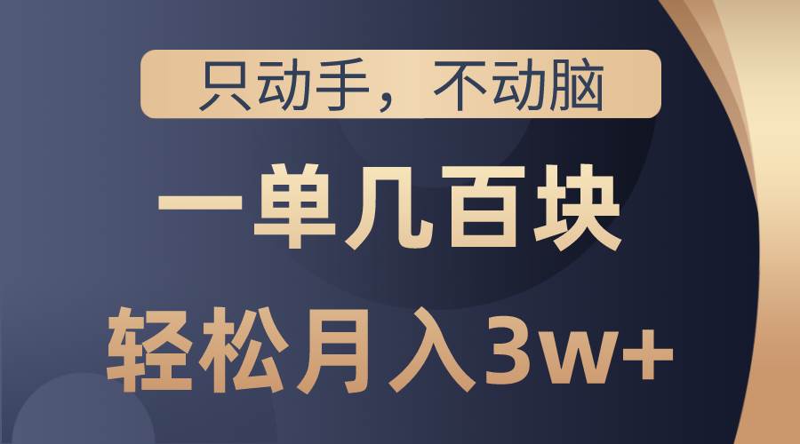 只动手不动脑，一单几百块，轻松月入3w+，看完就能直接操作，详细教程 - 趣酷猫