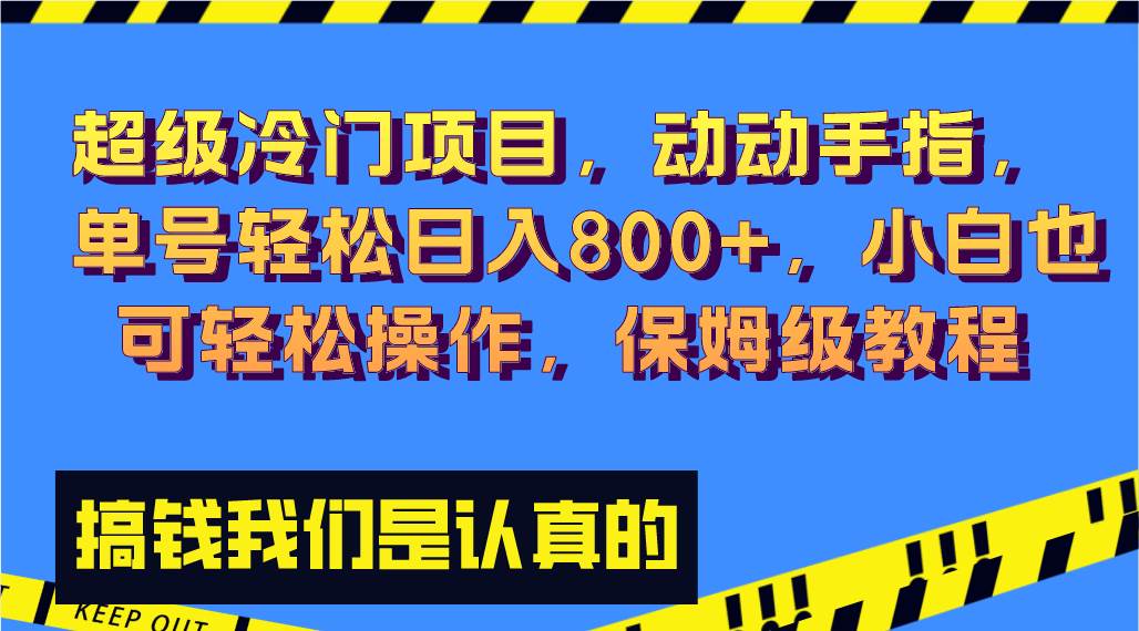 超级冷门项目,动动手指，单号轻松日入800+，小白也可轻松操作，保姆级教程 - 趣酷猫