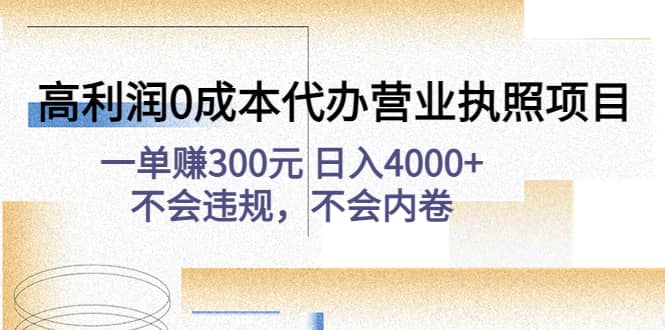 高利润0成本代办营业执照项目：不会违规，不会内卷 - 趣酷猫