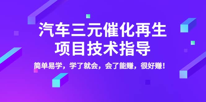 汽车三元催化再生项目技术指导，简单易学，学了就会，会了能赚，很好赚！ - 趣酷猫