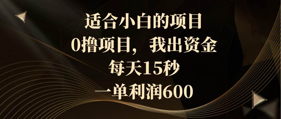 适合小白的项目，0撸项目，我出资金，每天15秒，一单利润600 - 趣酷猫