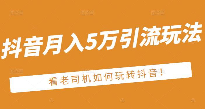 老古董·抖音月入5万引流玩法，看看老司机如何玩转抖音(附赠：抖音另类引流思路)-百盟网