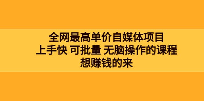 全网最单高价自媒体项目：上手快 可批量 无脑操作的课程，想赚钱的来 - 趣酷猫