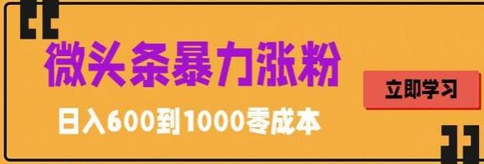 微头条暴力涨粉技巧搬运文案就能涨几万粉丝，简单0成本，日赚600 - 趣酷猫