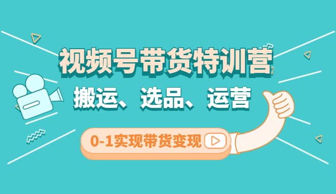 视频号带货特训营(第3期)：搬运、选品、运营、0-1实现带货变现 - 趣酷猫