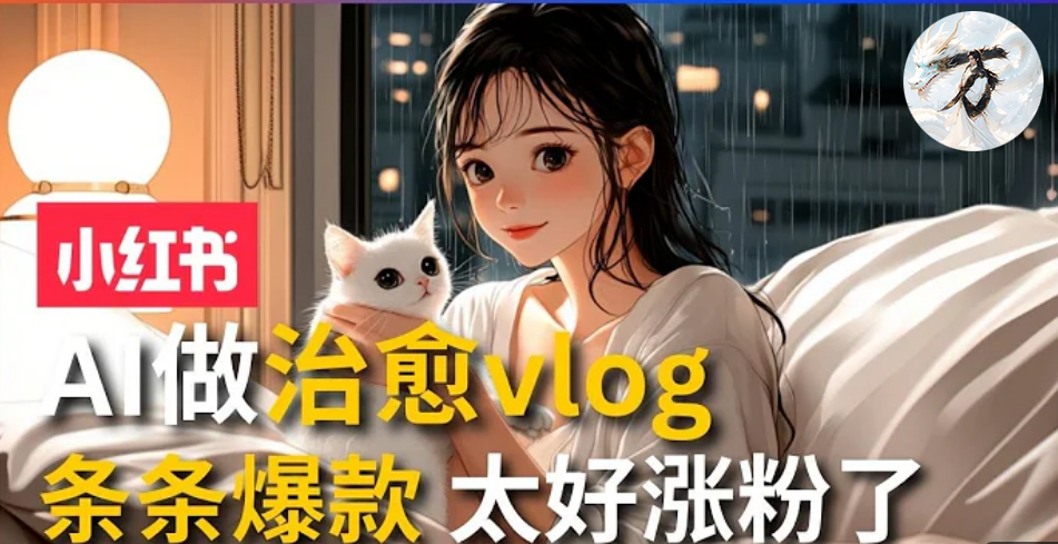 AI治愈系vlog动画视频，小红书7天 涨粉破千，商单报价1500+，0成本制作，日入2000+，有手就会  - 趣酷猫