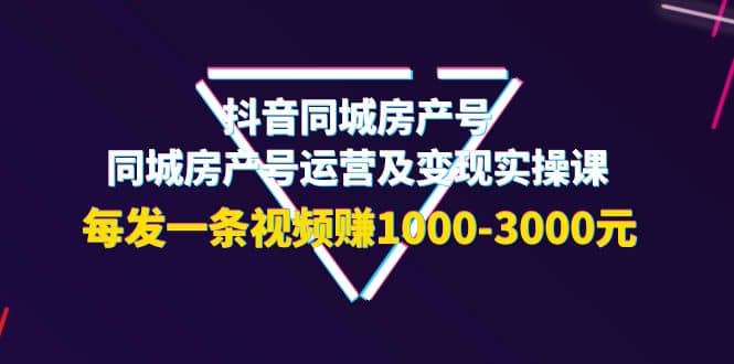 抖音同城房产号，同城房产号运营及变现实操课，每发一条视频赚1000-3000元 - 趣酷猫