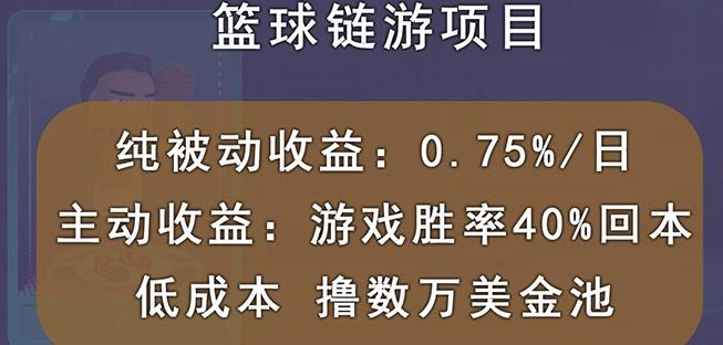 国外区块链篮球游戏项目，前期加入秒回本，被动收益日0.75%，撸数万美金-百盟网