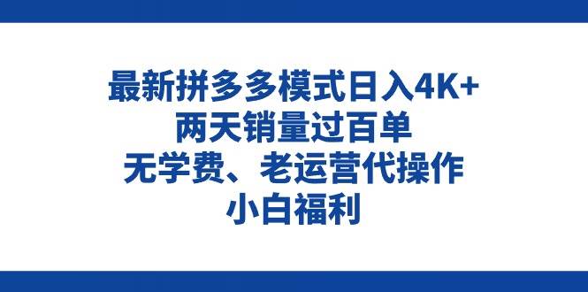 拼多多最新模式日入4K+两天销量过百单，无学费、老运营代操作、小白福利 - 趣酷猫