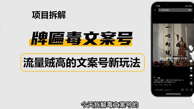 2023抖音快手毒文案新玩法，牌匾文案号，起号快易变现 - 趣酷猫