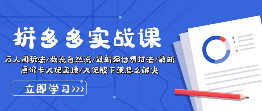 拼多多·实战课：万人团玩法/截流自然流/最新强付费打法/最新原价卡大促.. - 趣酷猫