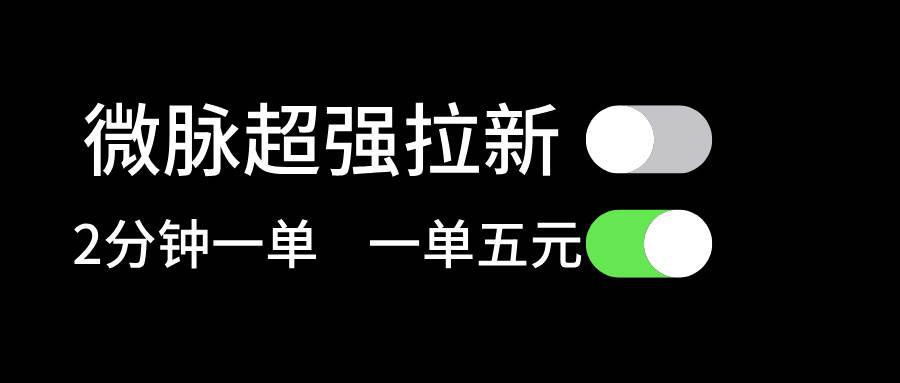 微脉超强拉新， 两分钟1单， 一单利润5块，适合小白 - 趣酷猫