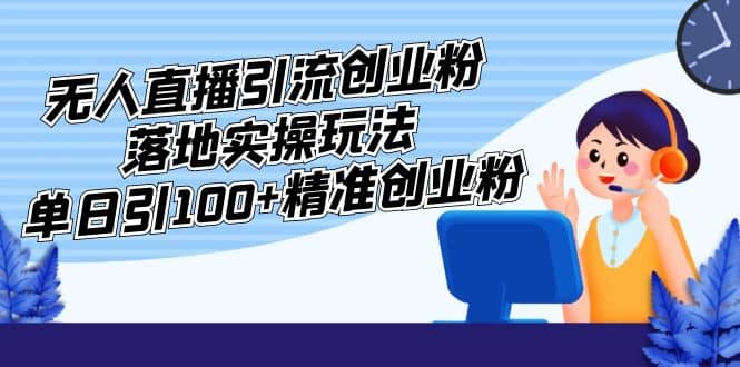 外面收费3980的无人直播引流创业粉落地实操玩法，单日引100+精准创业粉-百盟网