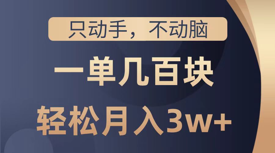 只动手不动脑，一单几百块，轻松月入2w+，看完就能直接操作，详细教程 - 趣酷猫