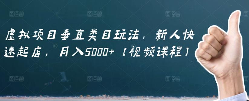 虚拟项目垂直类目玩法，新人快速起店，月入5000+【视频课程】-百盟网