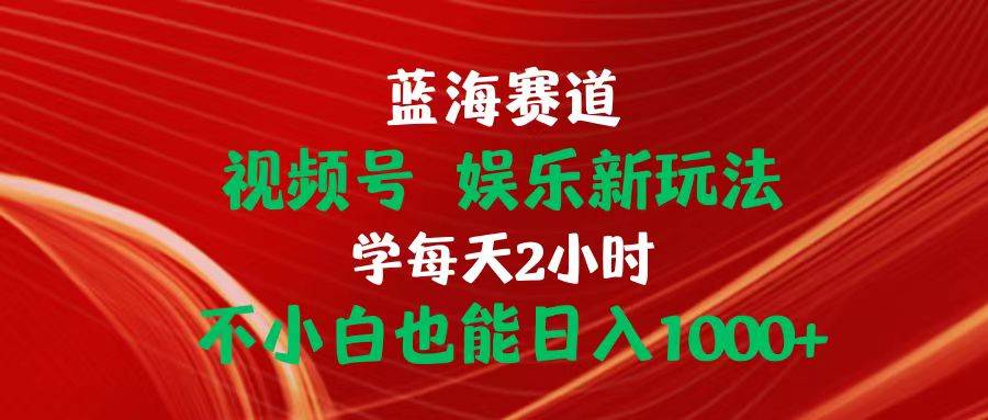 蓝海赛道视频号 娱乐新玩法每天2小时小白也能日入1000+ - 趣酷猫