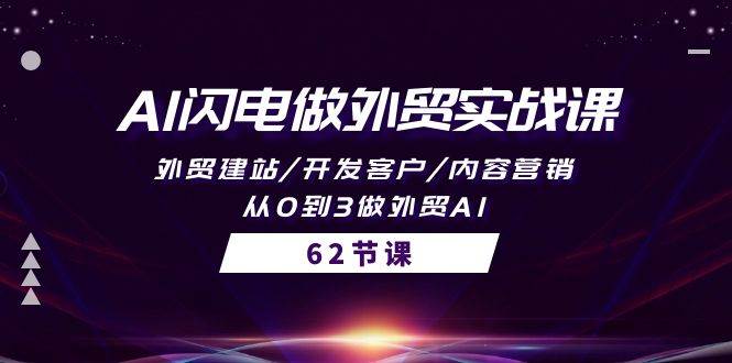 AI闪电做外贸实战课，外贸建站/开发客户/内容营销/从0到3做外贸AI-62节 - 趣酷猫