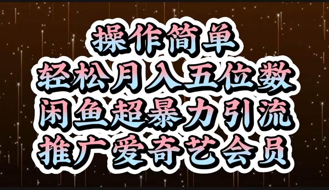 操作简单，轻松月入5位数，闲鱼超暴力引流推广爱奇艺会员 - 趣酷猫