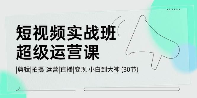 短视频实战班-超级运营课，|剪辑|拍摄|运营|直播|变现 小白到大神 (30节) - 趣酷猫