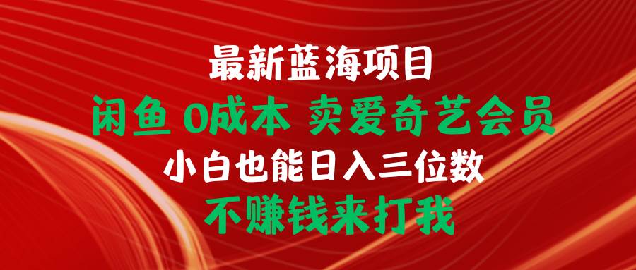 最新蓝海项目 闲鱼0成本 卖爱奇艺会员 小白也能入三位数 不赚钱来打我 - 趣酷猫