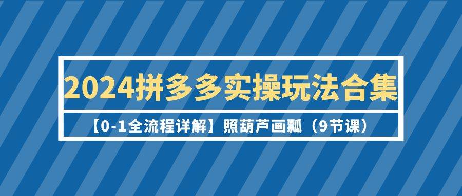 2024拼多多实操玩法合集【0-1全流程详解】照葫芦画瓢（9节课） - 趣酷猫