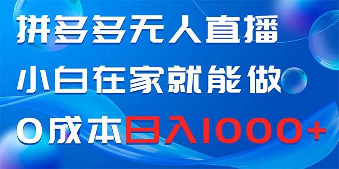 拼多多无人直播，小白在家就能做，0成本日入1000+ - 趣酷猫