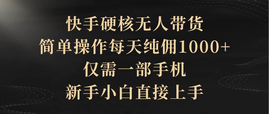 快手硬核无人带货，简单操作每天纯佣1000+,仅需一部手机，新手小白直接上手 - 趣酷猫