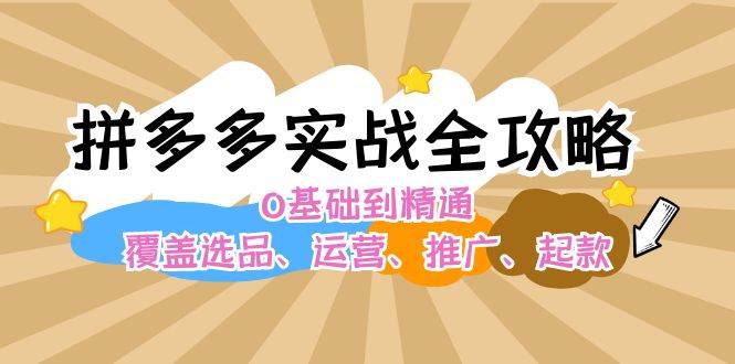 拼多多实战全攻略：0基础到精通，覆盖选品、运营、推广、起款 - 趣酷猫