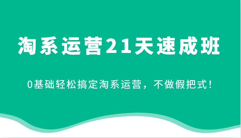 淘系运营21天速成班，0基础轻松搞定淘系运营，不做假把式！-百盟网