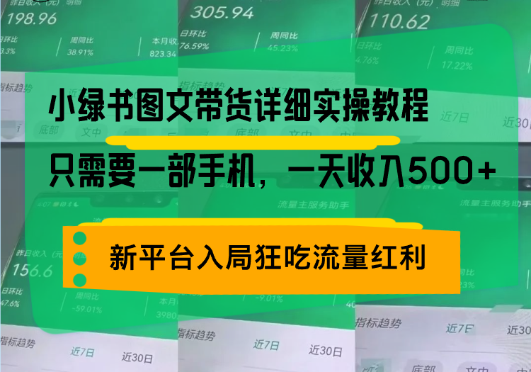 小绿书图文带货详细实操教程，只需要一部手机，一天收入500+，轻松变现-百盟网