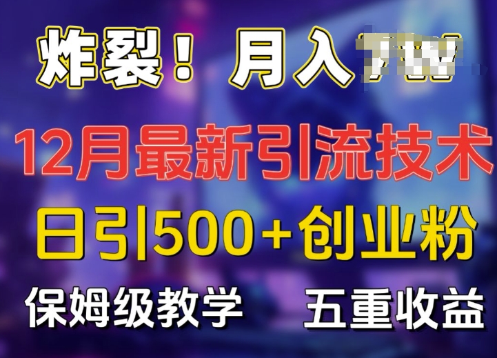 炸裂!揭秘12月最新日引流500+精准创业粉，多重收益保姆级教学-百盟网